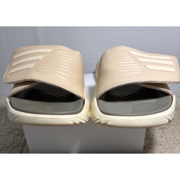 Adidas Alphabounce Slide 2.0 Sandals Cushioned Sole Beige Olive Men 5 Women 6 - Picture 2 of 12